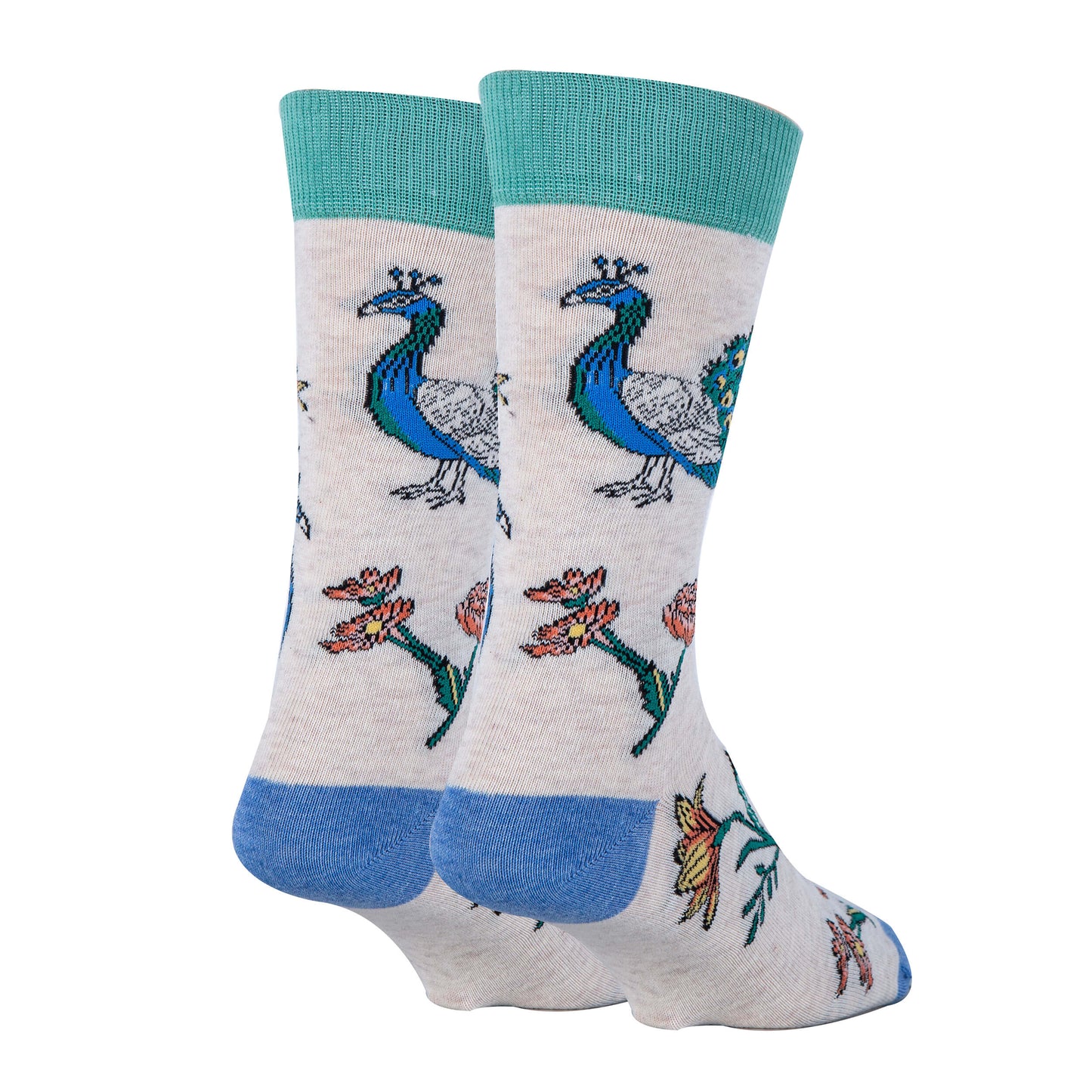 Peacock Bloom Socks Premium Crew Socks- Sock It Up Sock