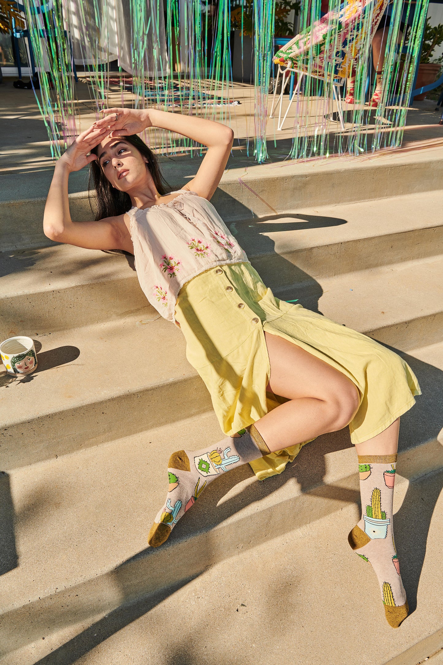 Cactus Hugs Socks Premium Crew Socks- Sock It Up Sock