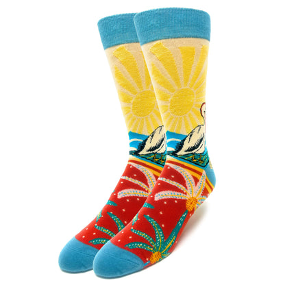 Sunshine Vibes Socks Premium Crew Socks- Sock It Up Sock