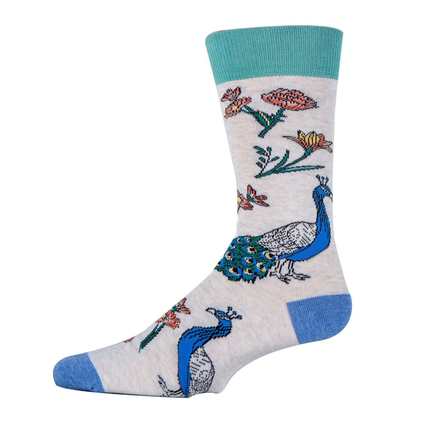 Peacock Bloom Socks Premium Crew Socks- Sock It Up Sock