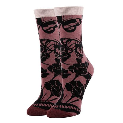 Blossom Print Socks Premium Crew Socks- Sock It Up Sock