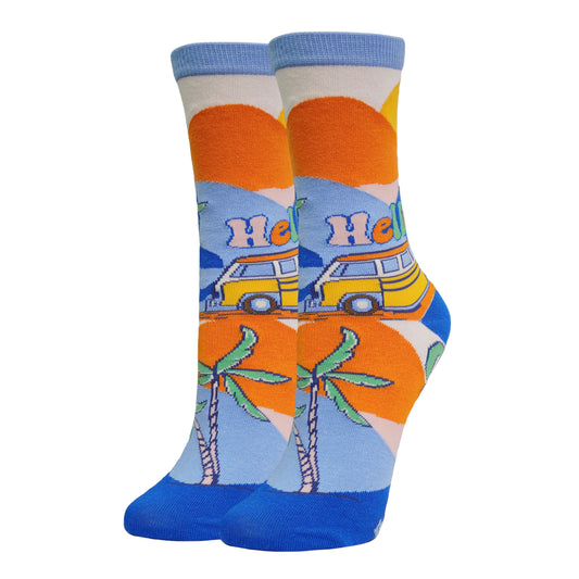 Hello Goodbye Socks Premium Crew Socks- Sock It Up Sock
