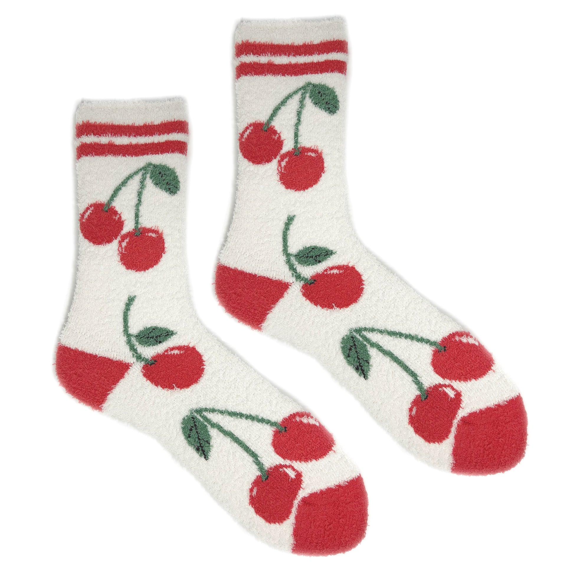 Cherry Love Grip Socks Premium Crew Socks- Sock It Up Sock